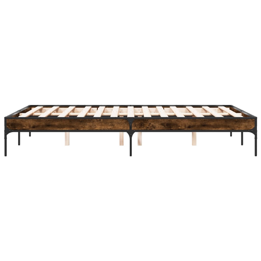 Bed Frame without Mattress Smoked Oak 120x190 cm Small Double