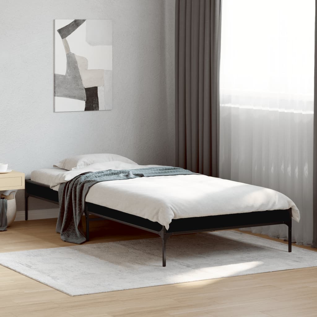 Bed Frame without Mattress Black 90x190 cm Single