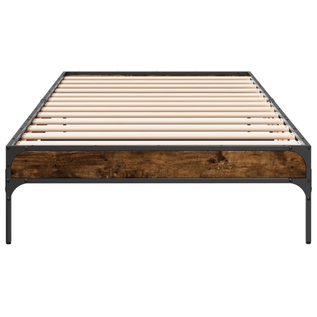 Bed Frame without Mattress Smoked Oak 90x190 cm Single