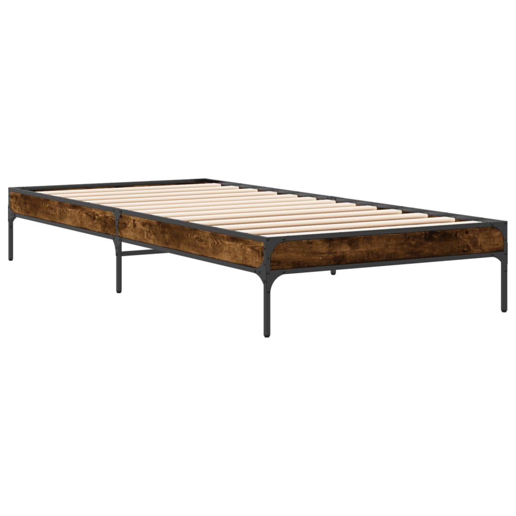 Bed Frame without Mattress Smoked Oak 90x190 cm Single