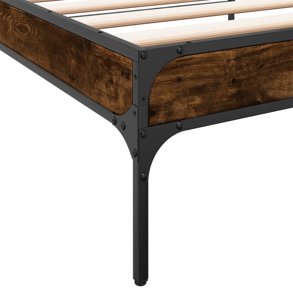 Bed Frame without Mattress Smoked Oak 90x190 cm Single