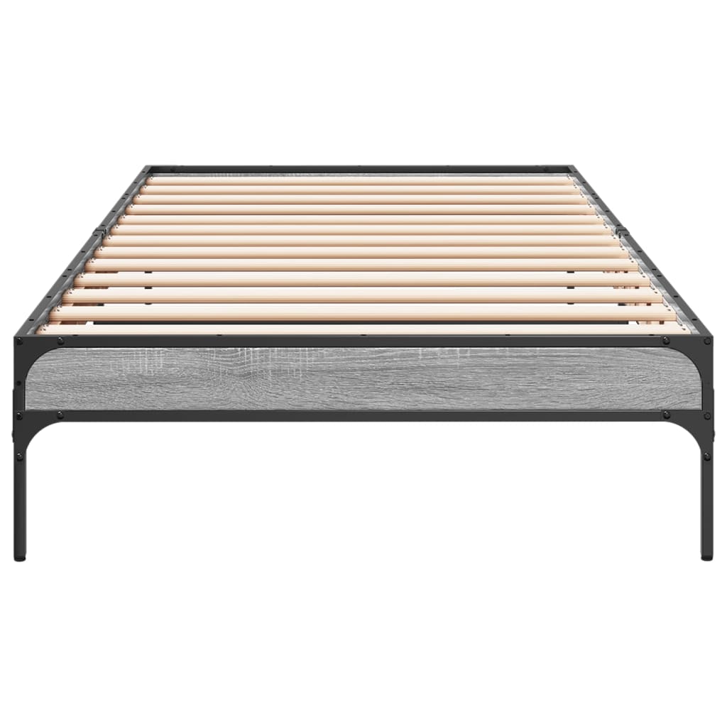Bed Frame without Mattress Grey Sonoma 90x190 cm Single