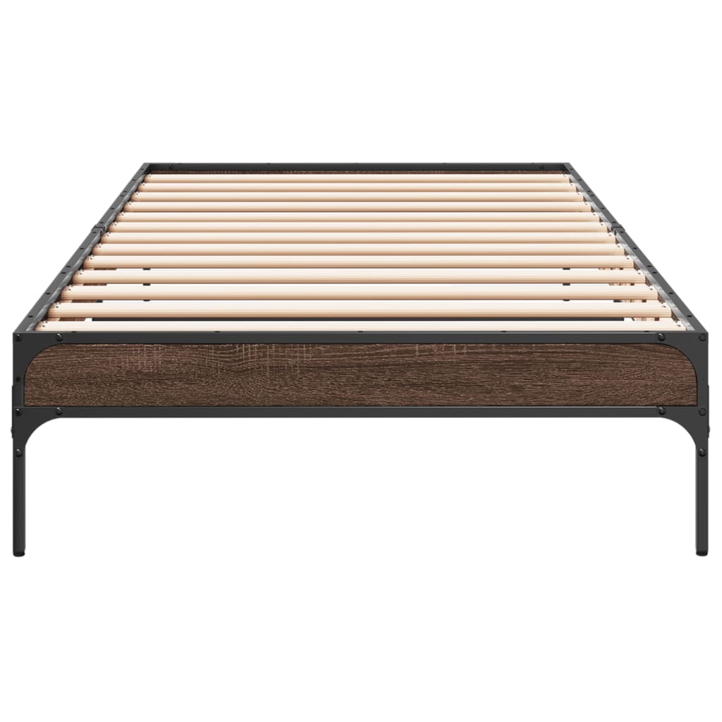 Bed Frame without Mattress Brown Oak 90x190 cm Single