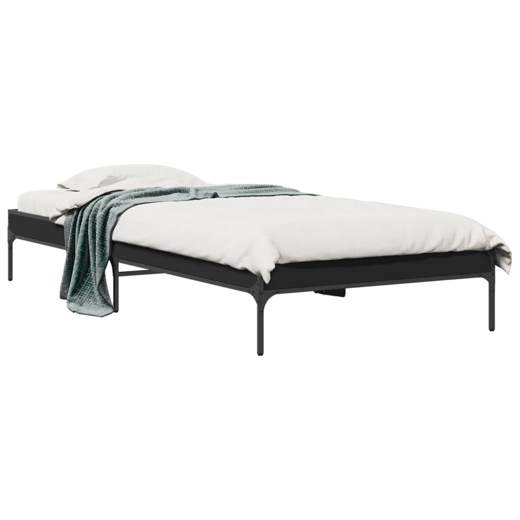 Bed Frame without Mattress Black 75x190 cm Small Single