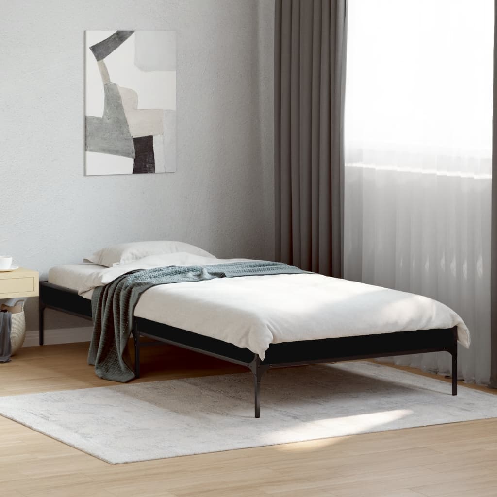 Bed Frame without Mattress Black 75x190 cm Small Single