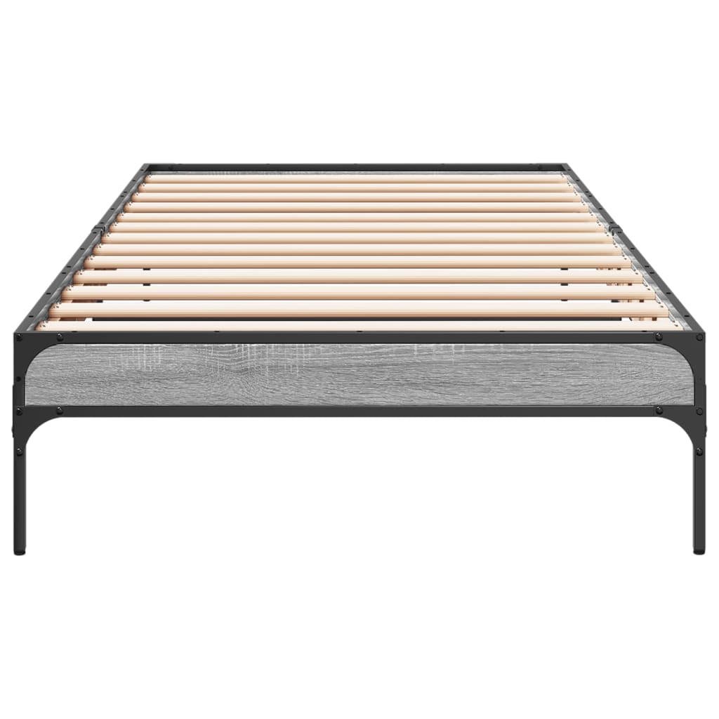 Bed Frame without Mattress Grey Sonoma 75x190 cm Small Single