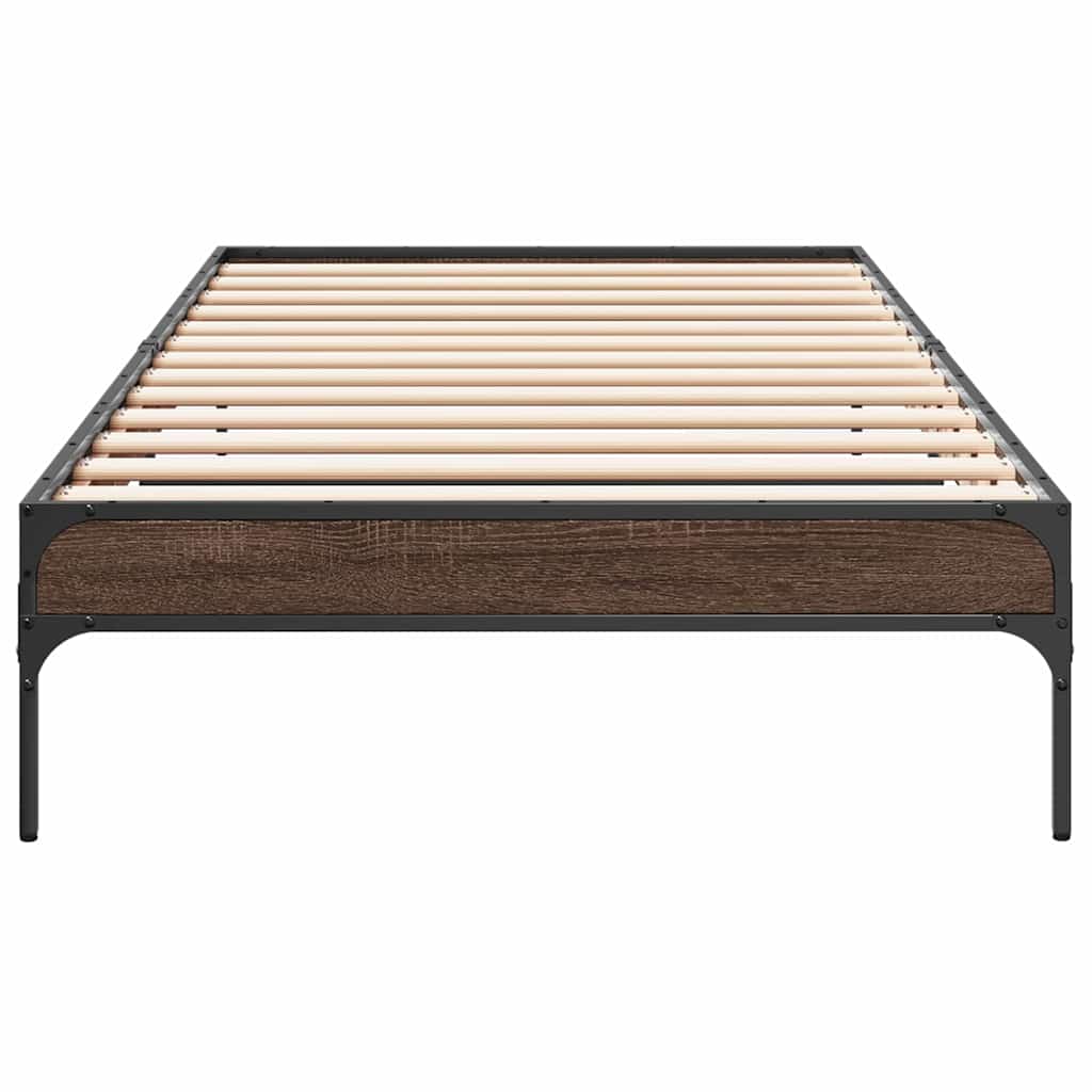Bed Frame without Mattress Brown Oak 75x190 cm Small Single