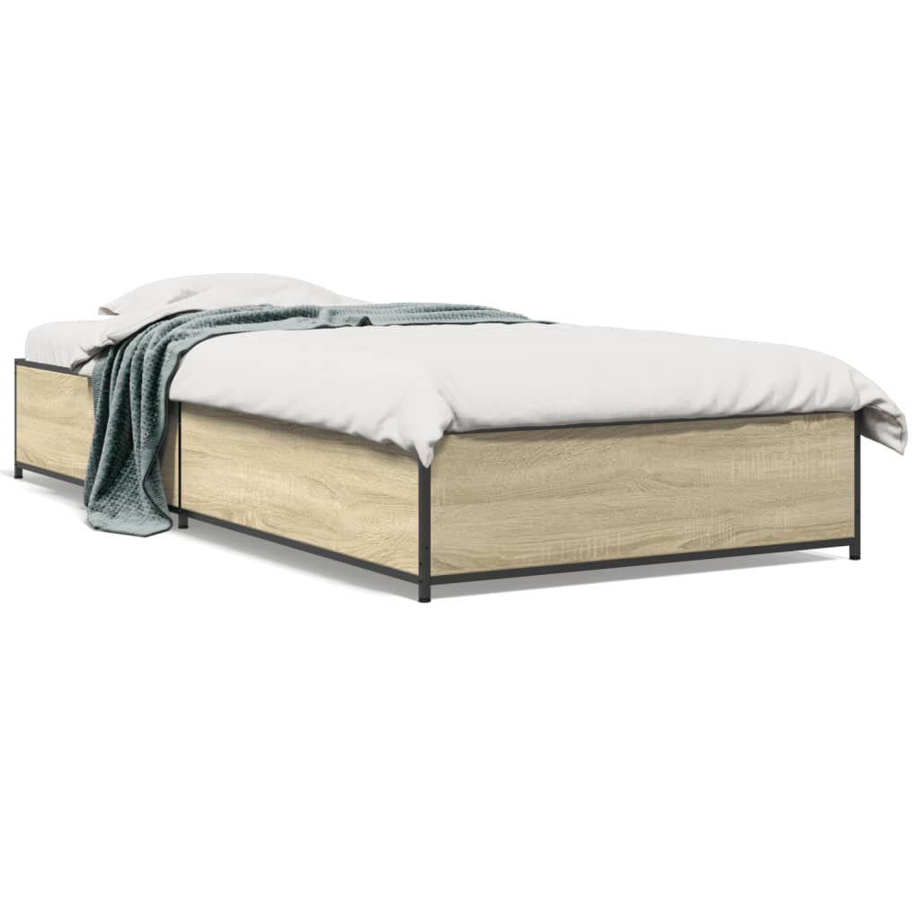 Bed Frame without Mattress Sonoma Oak 100x200 cm