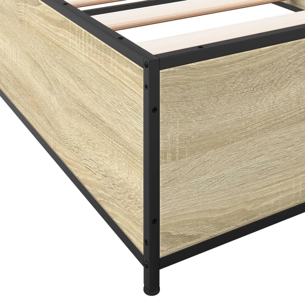 Bed Frame without Mattress Sonoma Oak 100x200 cm