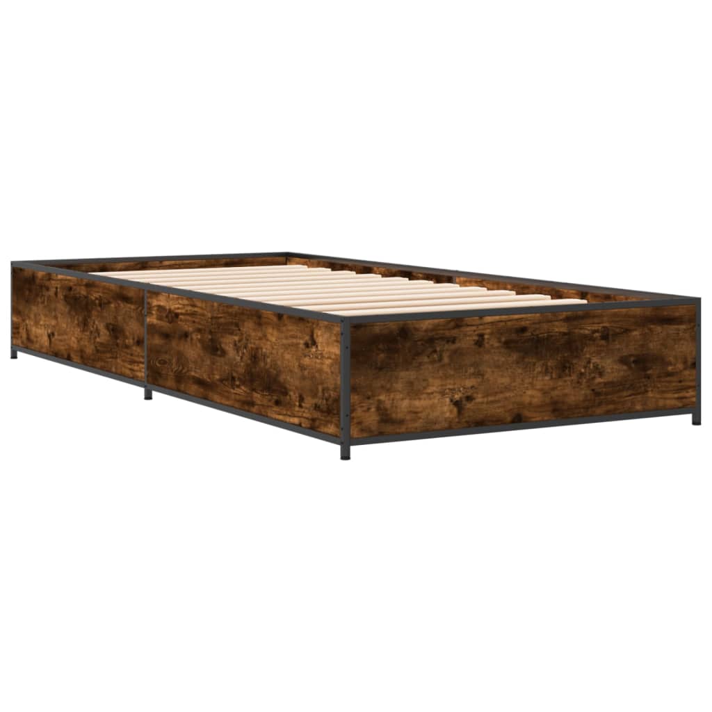Bed Frame without Mattress Smoked Oak 100x200 cm