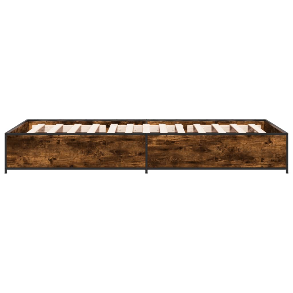 Bed Frame without Mattress Smoked Oak 100x200 cm