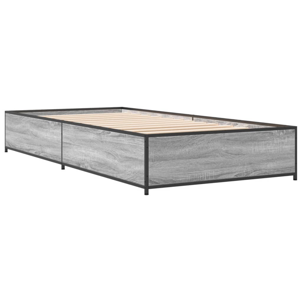 Bed Frame without Mattress Grey Sonoma 100x200 cm