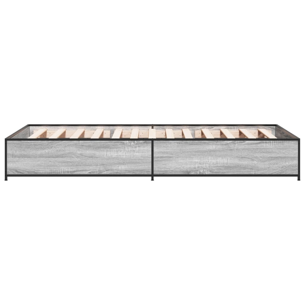 Bed Frame without Mattress Grey Sonoma 100x200 cm