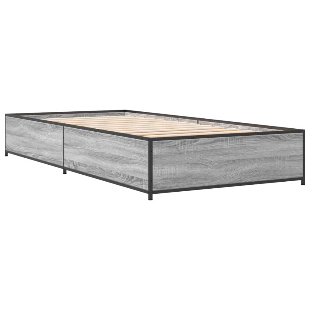 Bed Frame without Mattress Grey Sonoma 100x200 cm