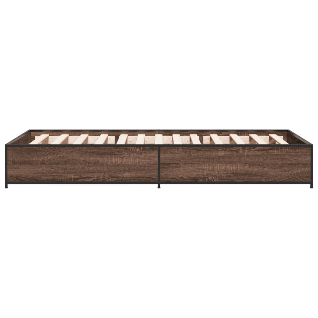 Bed Frame without Mattress Brown Oak 90x200 cm