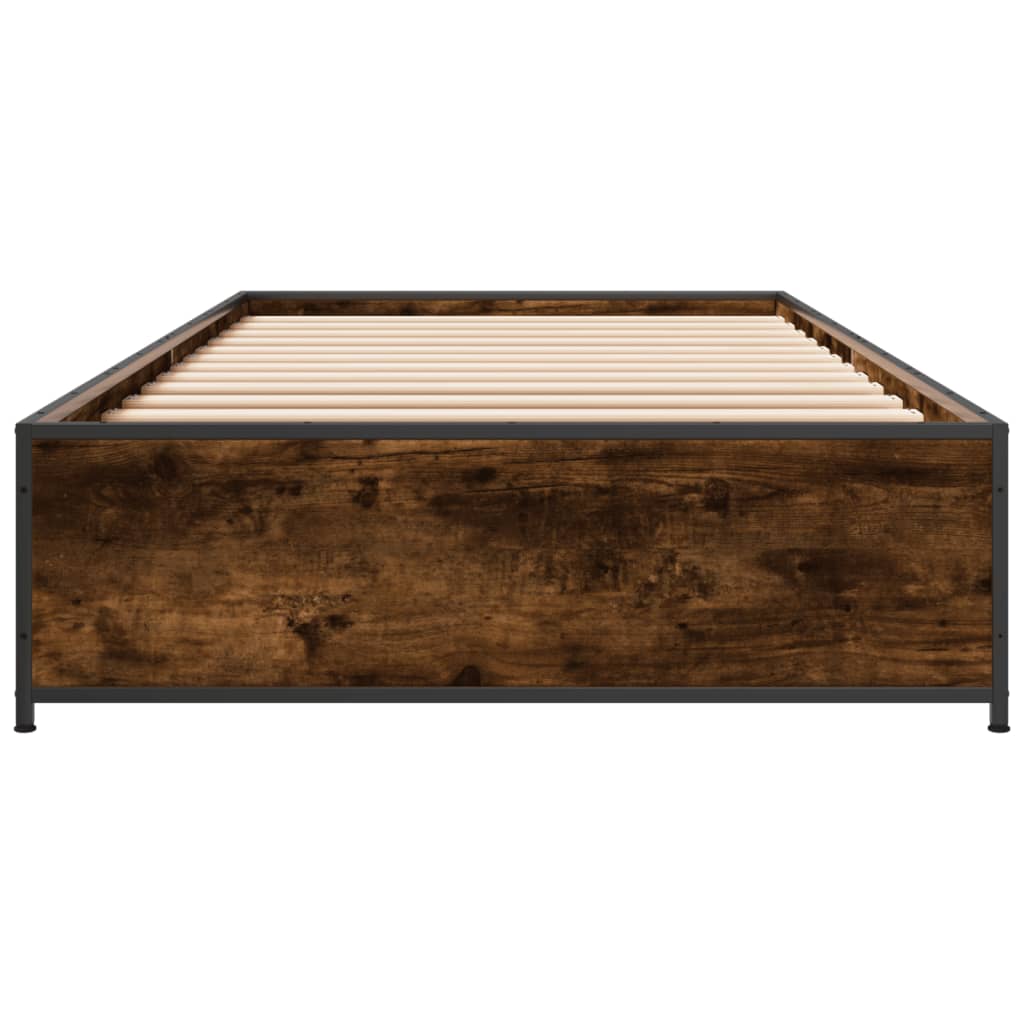 Bed Frame without Mattress Smoked Oak 90x190 cm Single