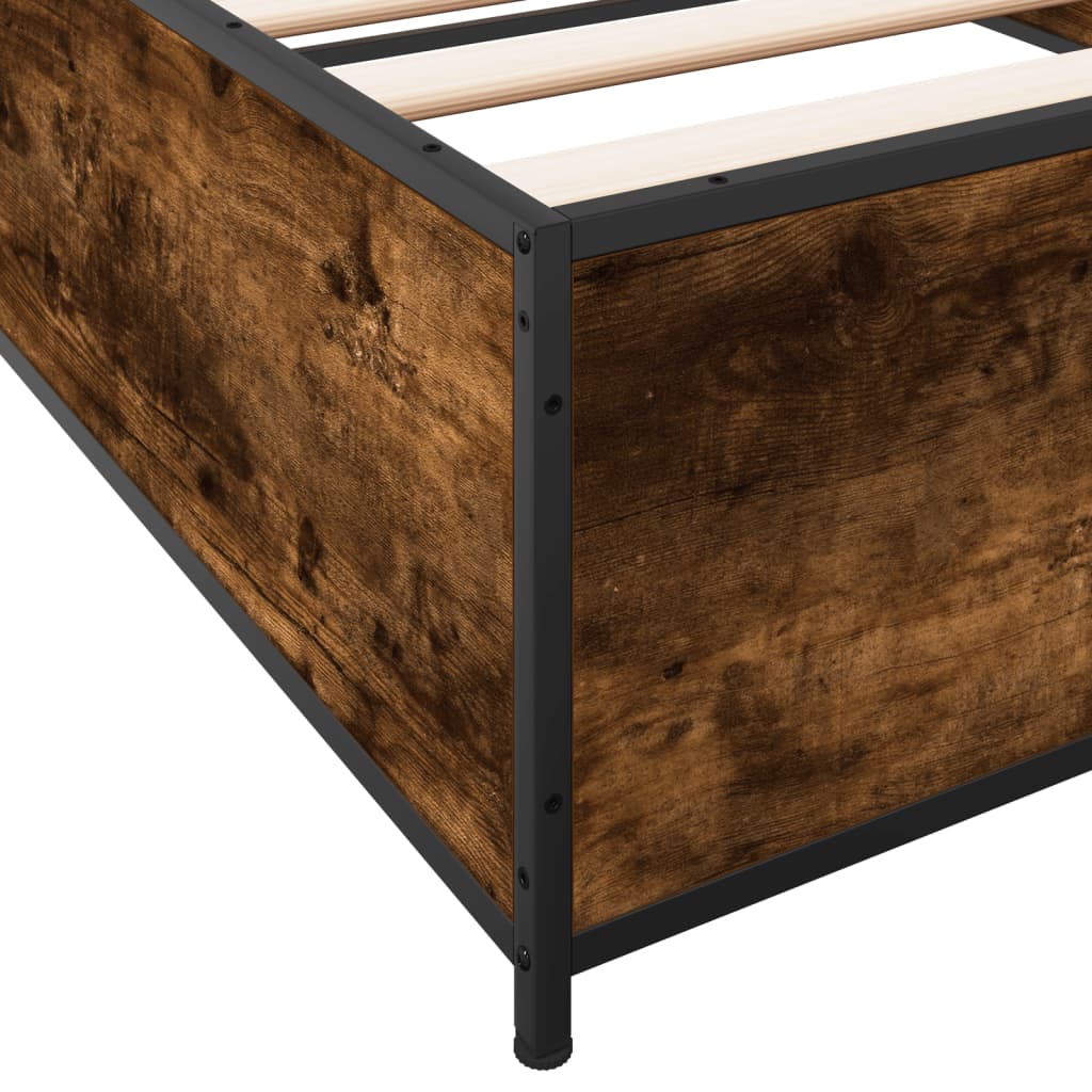 Bed Frame without Mattress Smoked Oak 75x190 cm Small Single