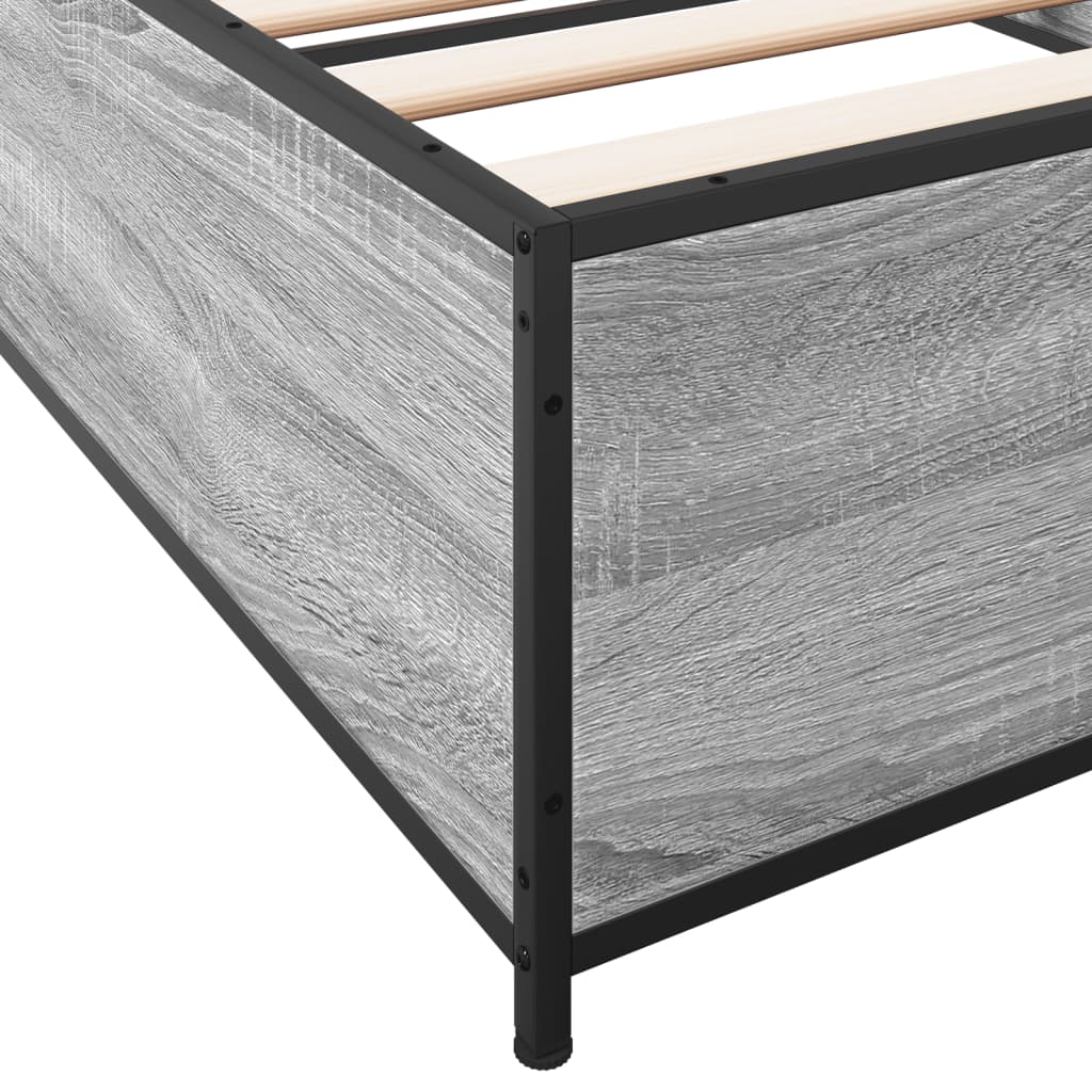 Bed Frame without Mattress Grey Sonoma 75x190 cm Small Single