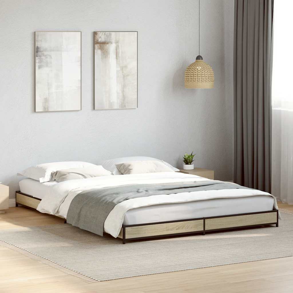 Bed Frame without Mattress Sonoma Oak 120x200 cm