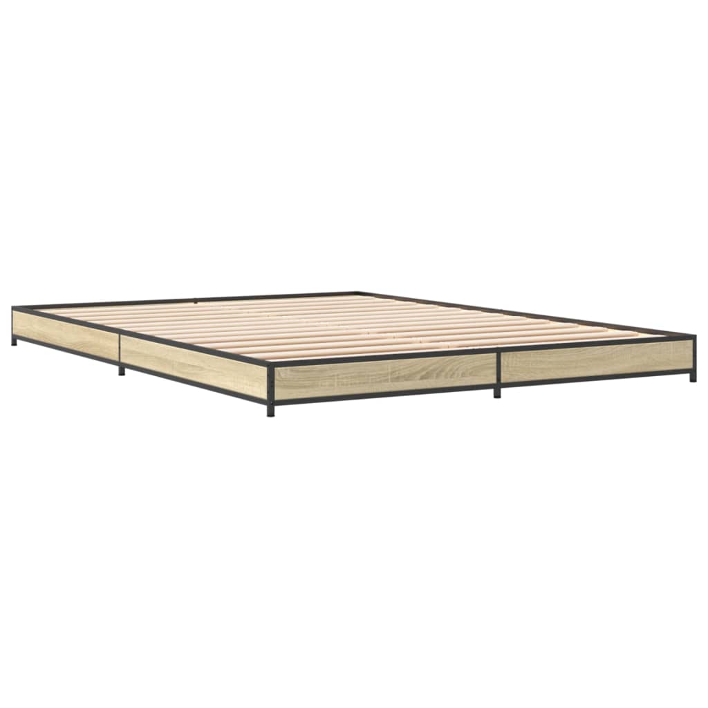 Bed Frame without Mattress Sonoma Oak 135x190 cm Double