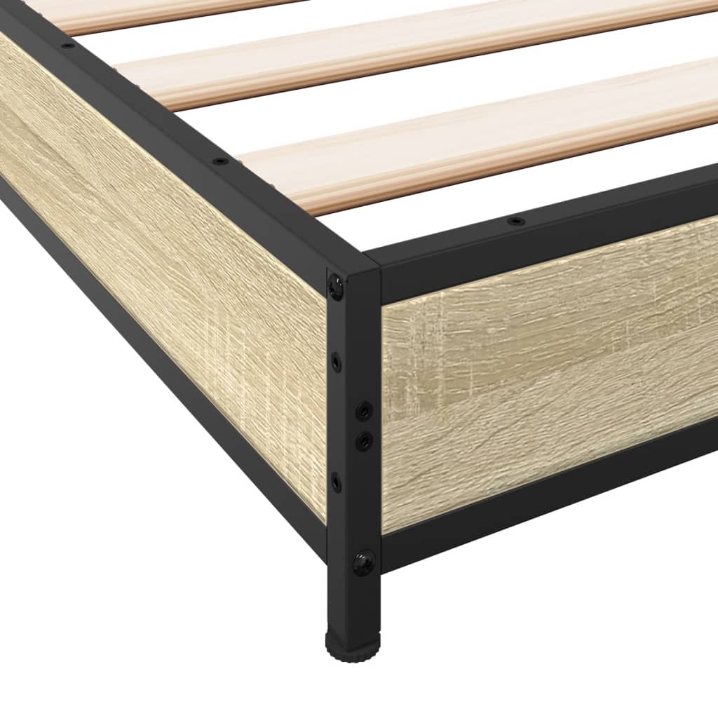 Bed Frame without Mattress Sonoma Oak 135x190 cm Double