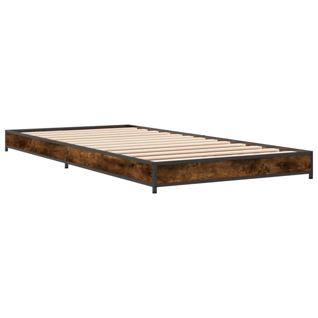 Bed Frame without Mattress Smoked Oak 100x200 cm