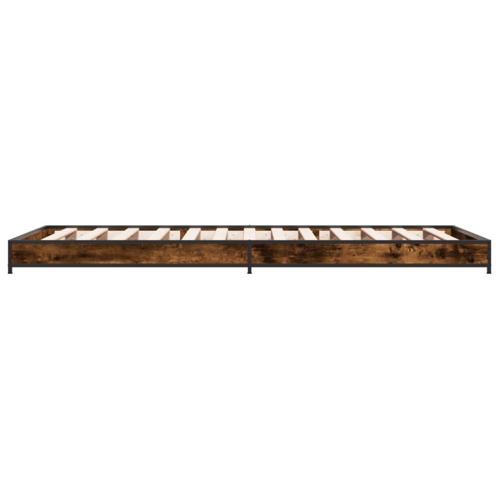 Bed Frame without Mattress Smoked Oak 100x200 cm