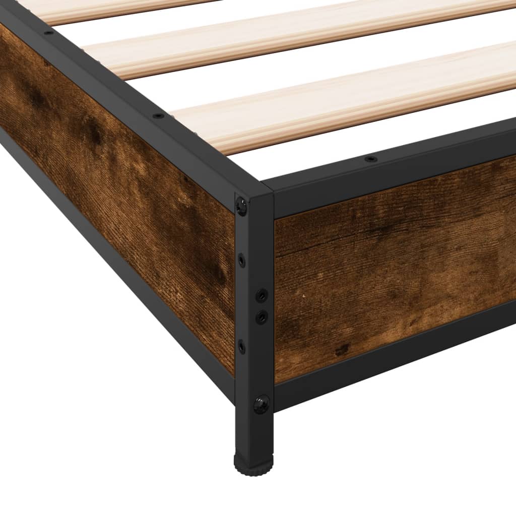 Bed Frame without Mattress Smoked Oak 100x200 cm