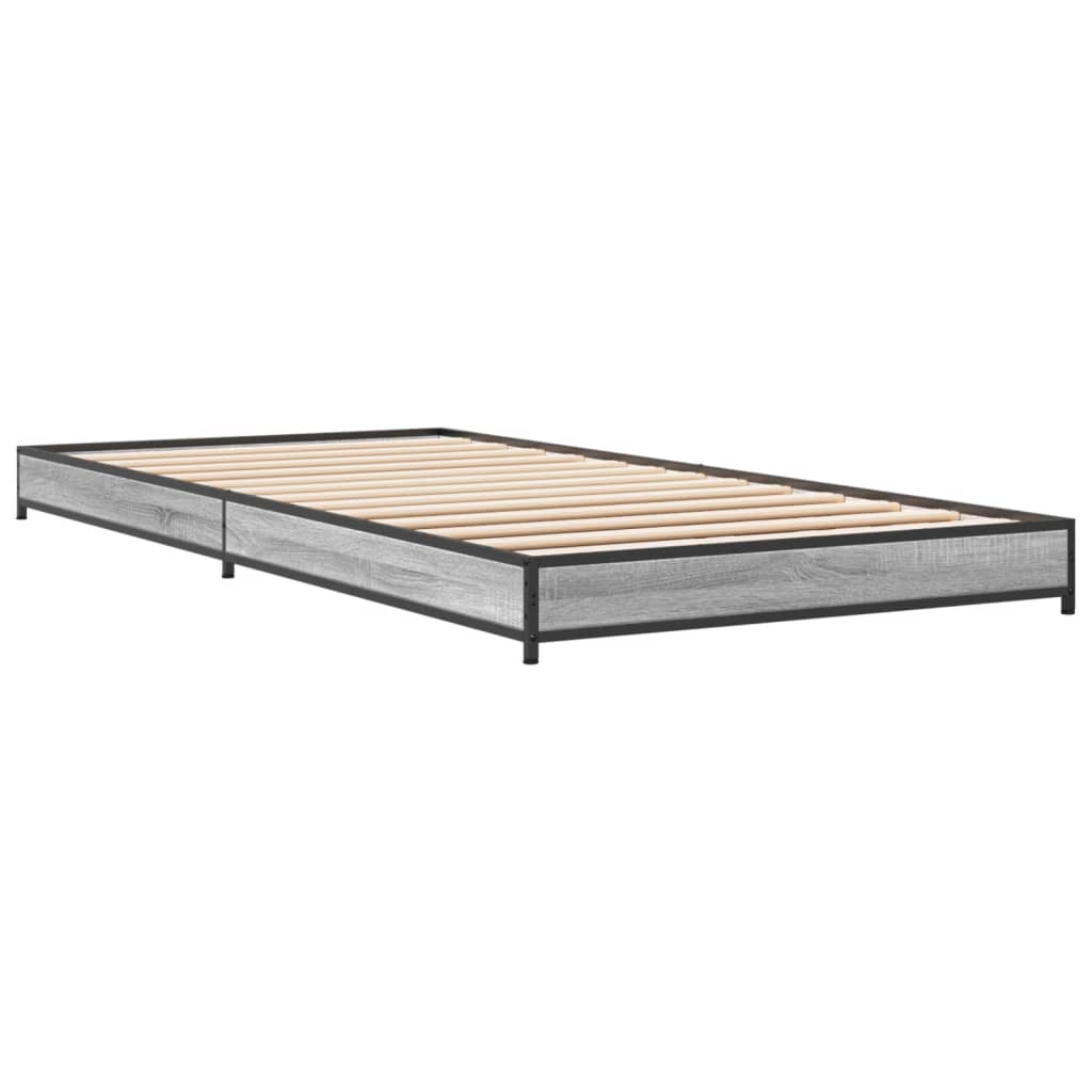 Bed Frame without Mattress Grey Sonoma 90x200 cm