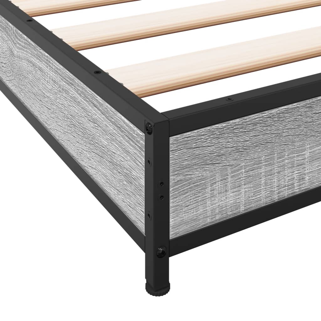 Bed Frame without Mattress Grey Sonoma 90x200 cm
