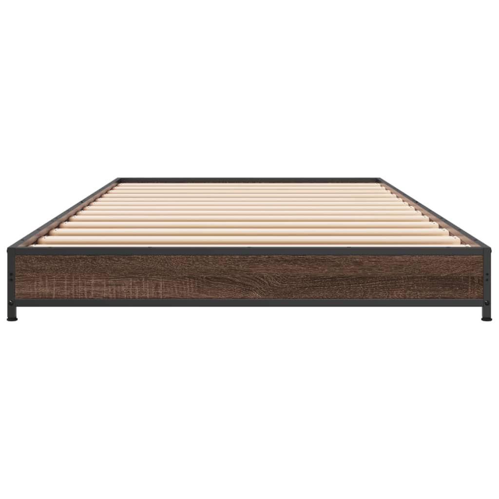 Bed Frame without Mattress Brown Oak 90x200 cm