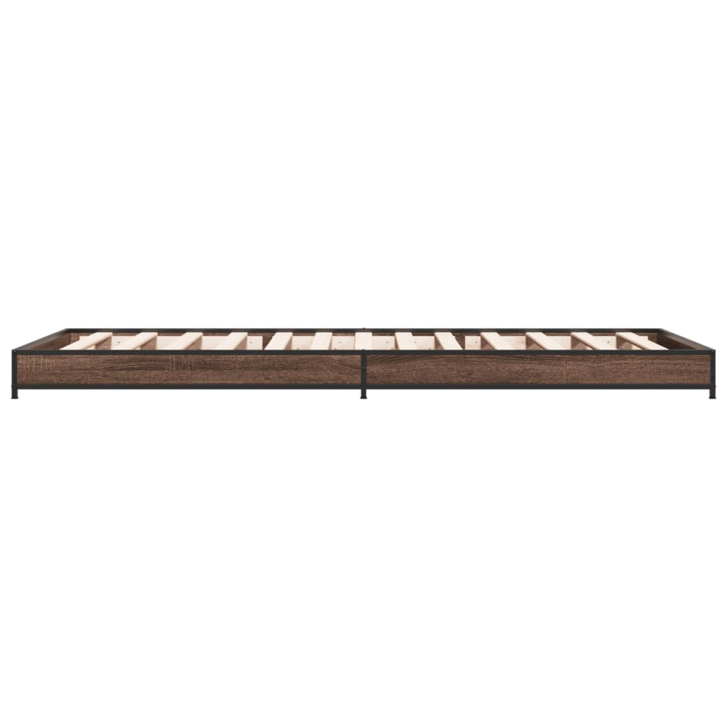 Bed Frame without Mattress Brown Oak 90x200 cm