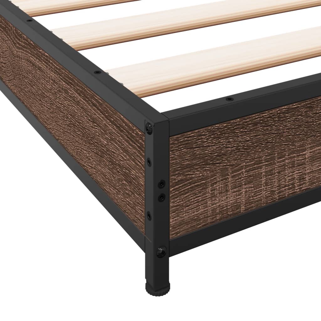 Bed Frame without Mattress Brown Oak 90x200 cm