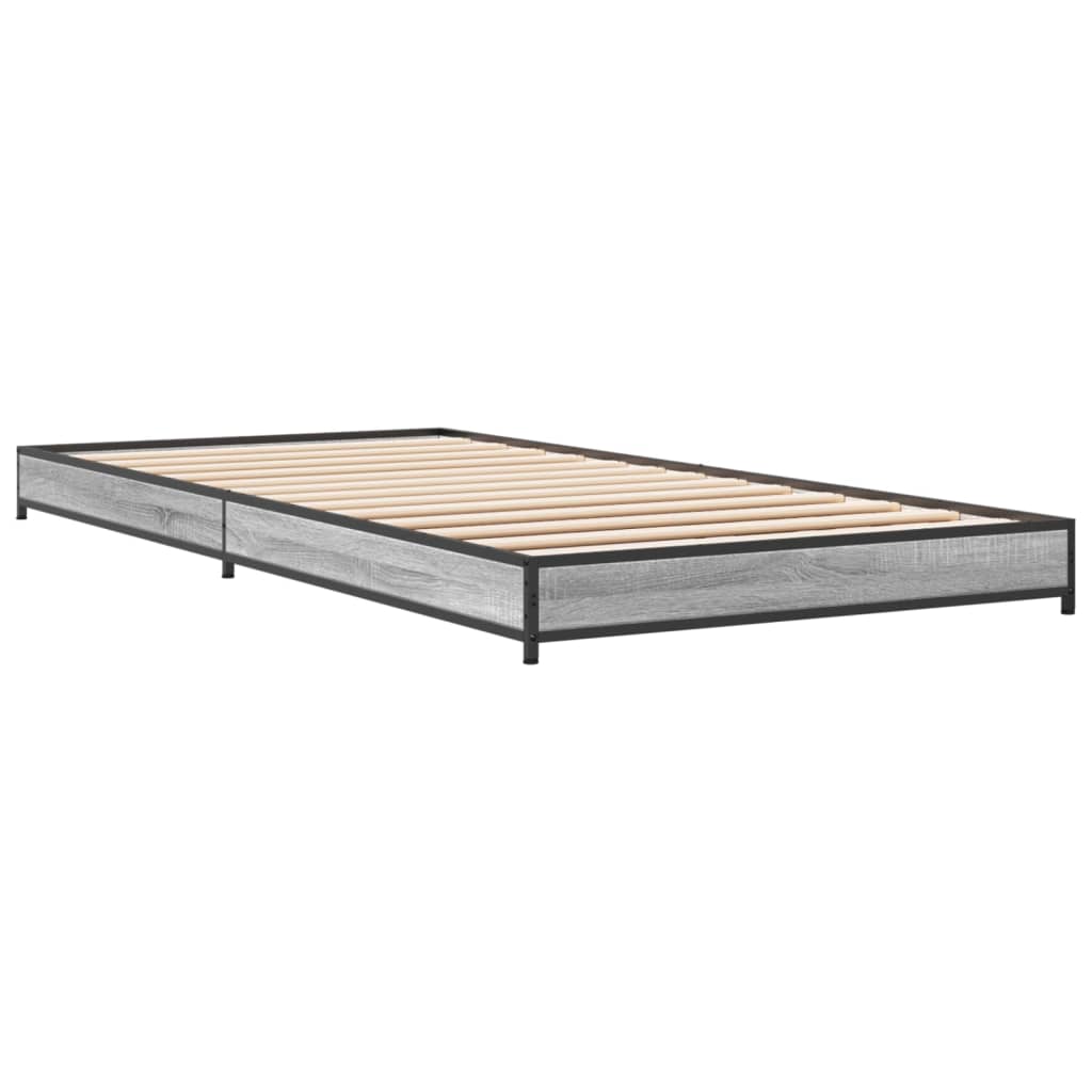Bed Frame without Mattress Grey Sonoma 75x190 cm Small Single