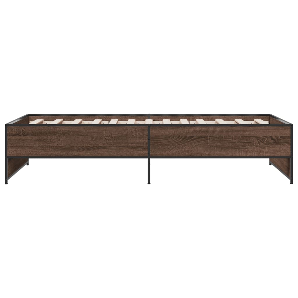 Bed Frame without Mattress Brown Oak 100x200 cm