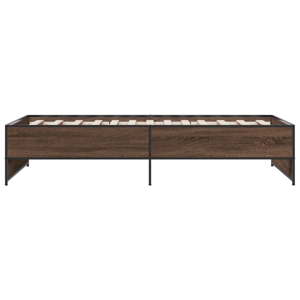 Bed Frame without Mattress Brown Oak 90x200 cm