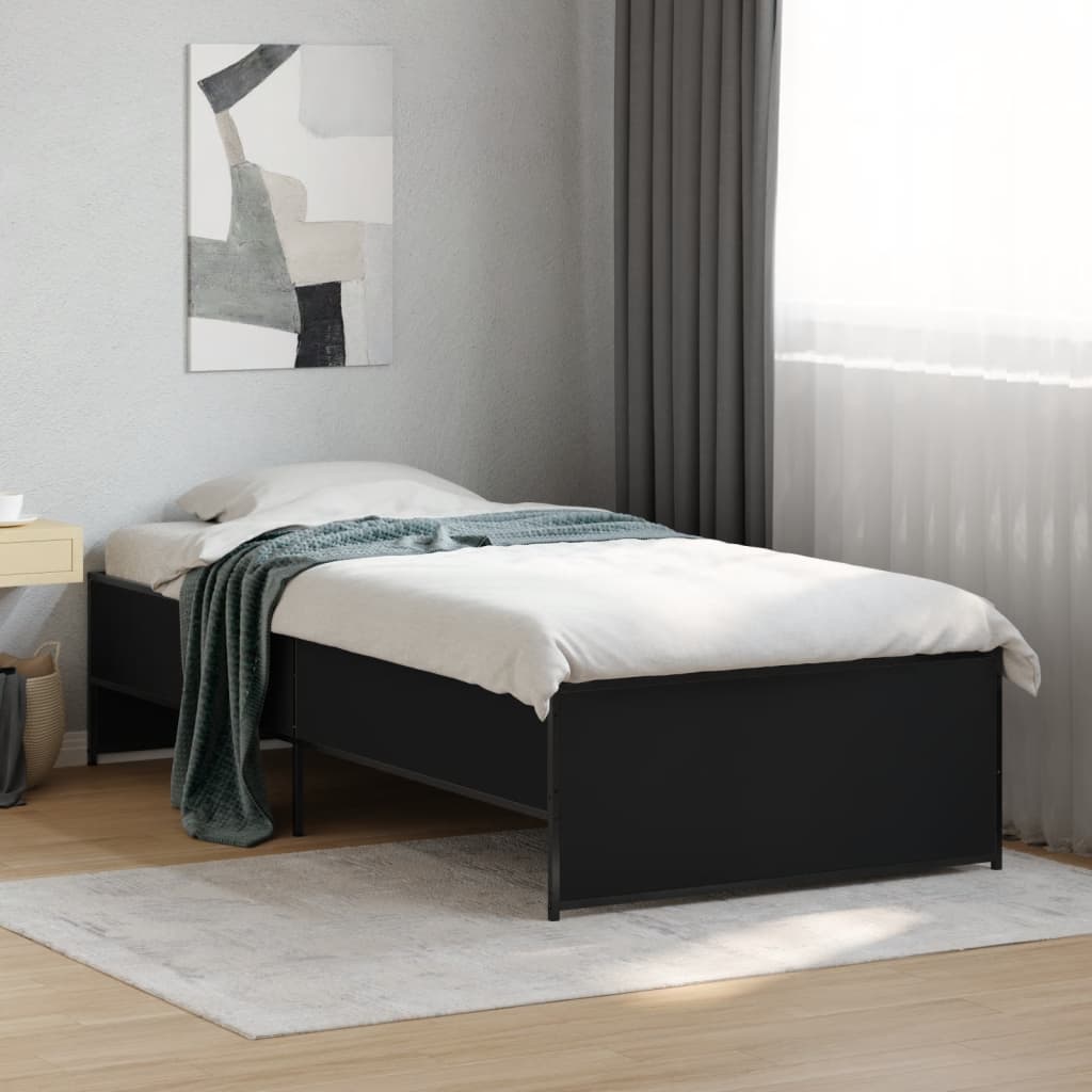 Bed Frame without Mattress Black 90x190 cm Single