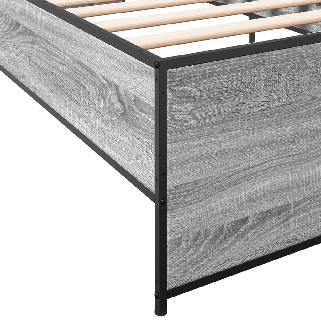 Bed Frame without Mattress Grey Sonoma 90x190 cm Single