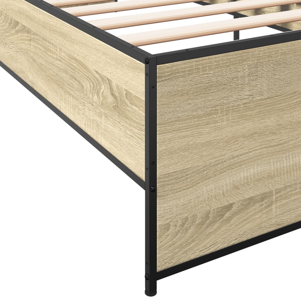 Bed Frame without Mattress Sonoma Oak 75x190 cm Small Single