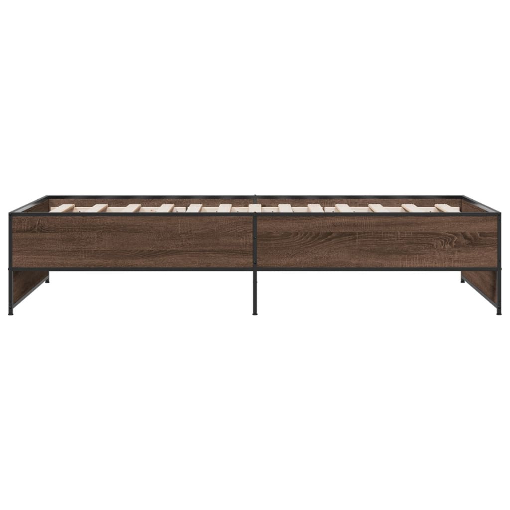 Bed Frame without Mattress Brown Oak 75x190 cm Small Single