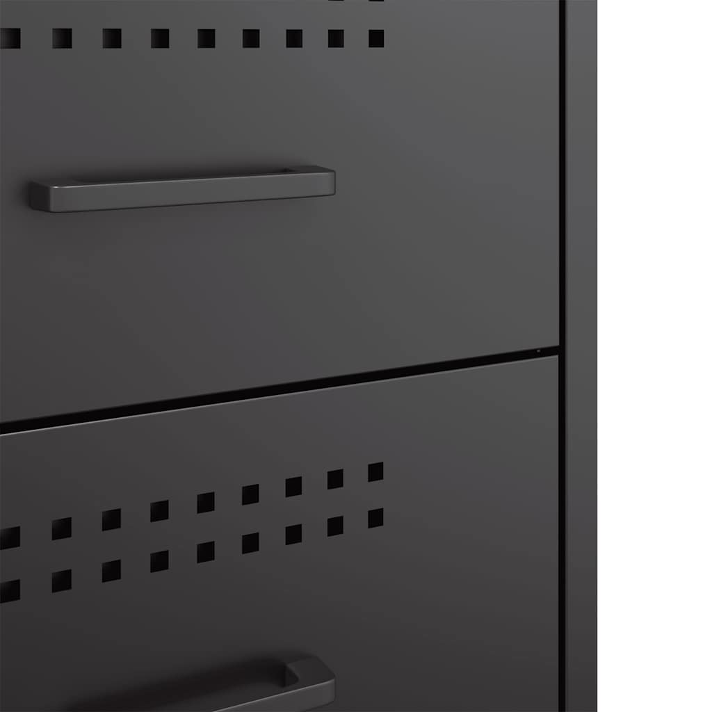 Bedside Cabinet Black 36x39x50.5 cm Steel