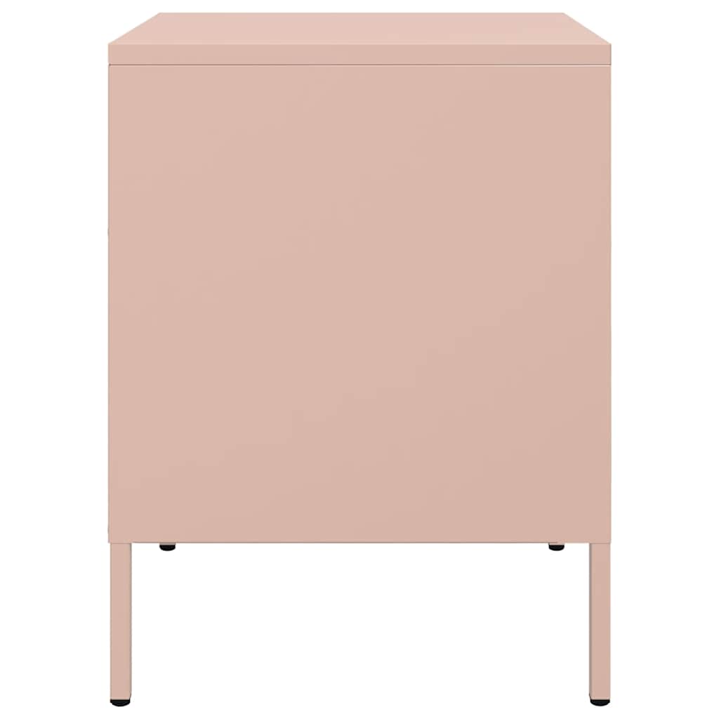 Bedside Cabinet Pink 36x39x50.5 cm Steel