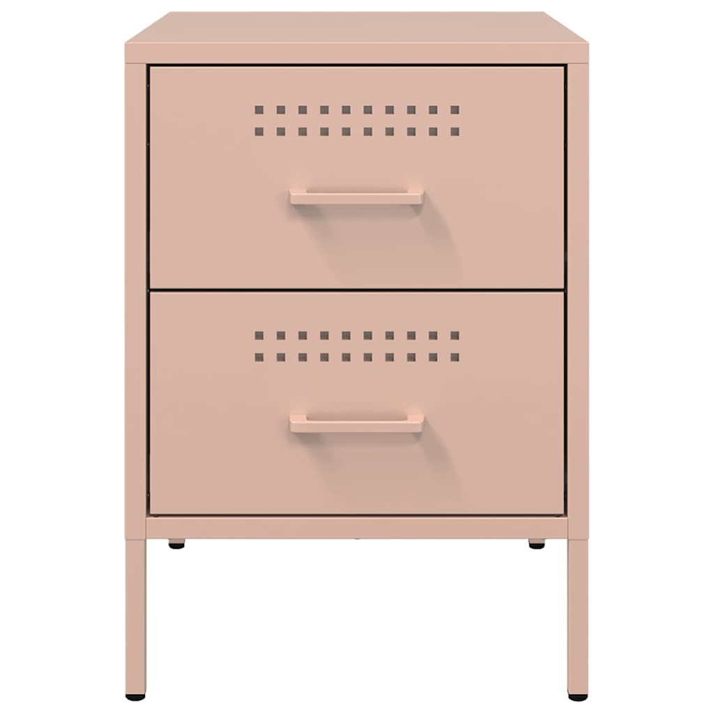 Bedside Cabinets 2 pcs Pink 36x39x50.5 cm Steel