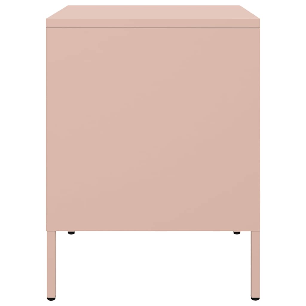 Bedside Cabinets 2 pcs Pink 36x39x50.5 cm Steel