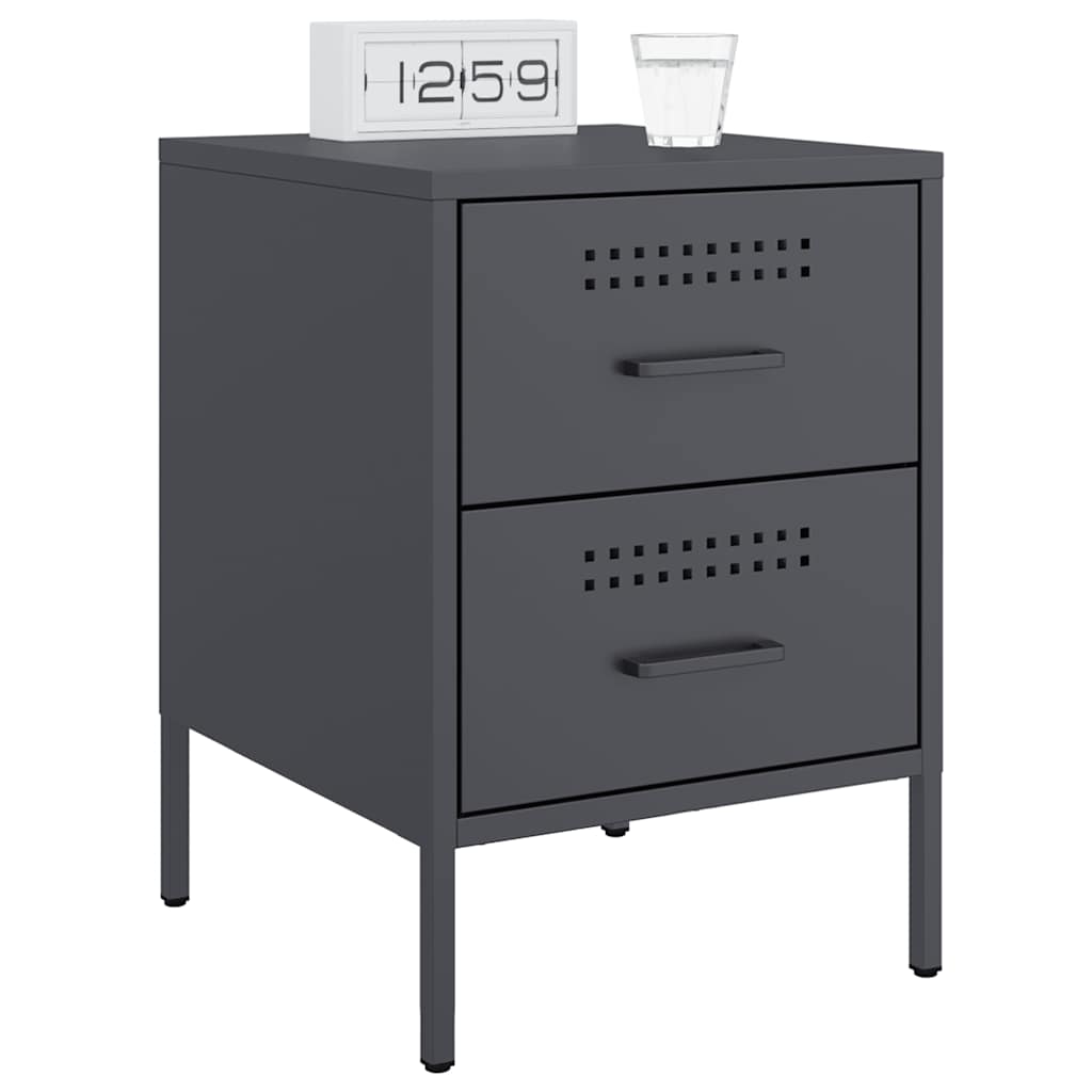 Bedside Cabinet Anthracite 36x39x50.5 cm Steel
