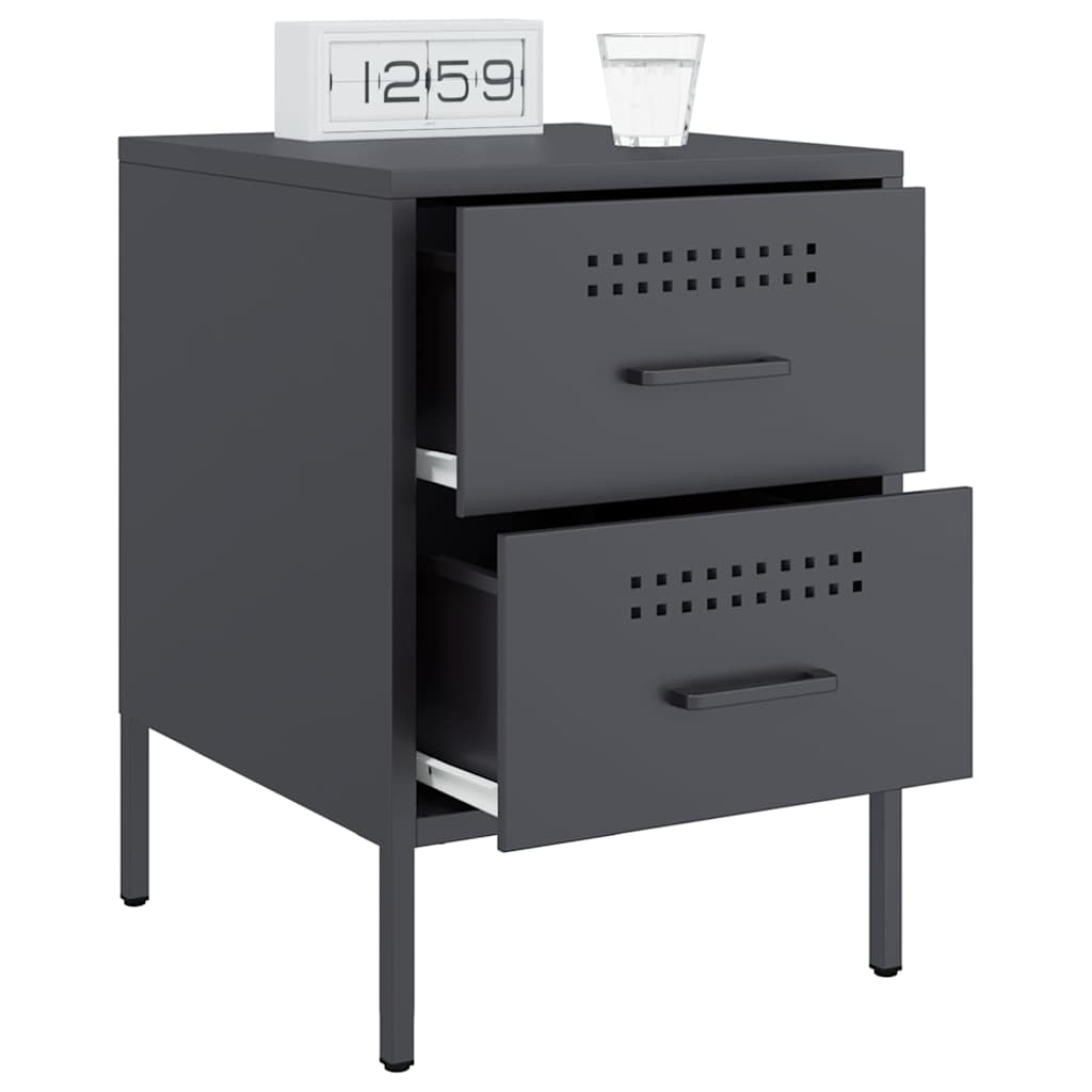 Bedside Cabinet Anthracite 36x39x50.5 cm Steel