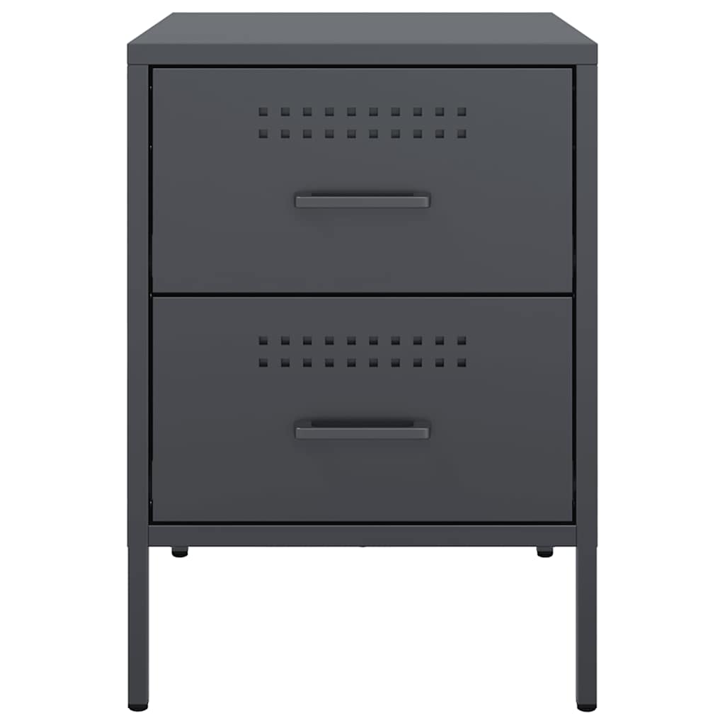 Bedside Cabinet Anthracite 36x39x50.5 cm Steel