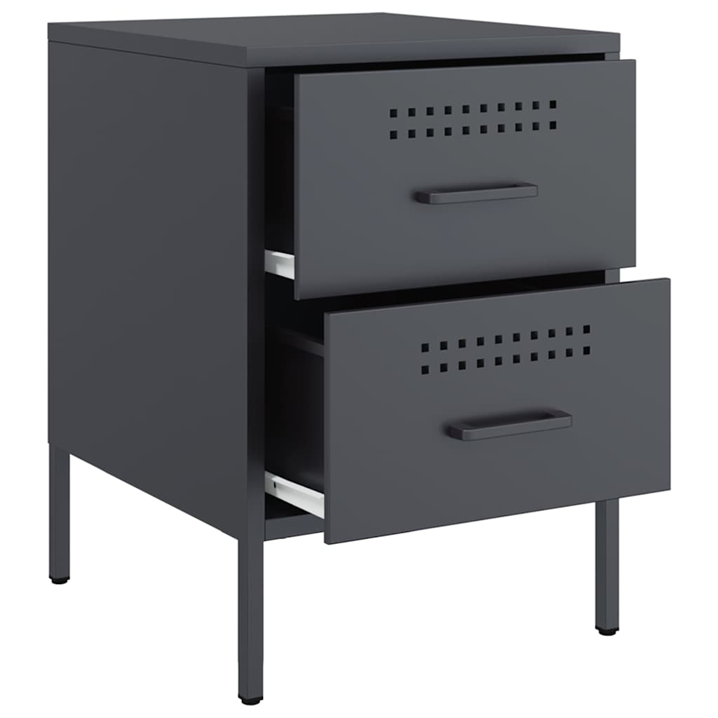 Bedside Cabinet Anthracite 36x39x50.5 cm Steel