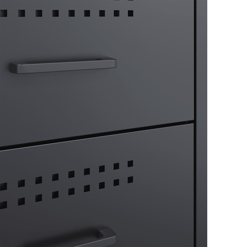 Bedside Cabinet Anthracite 36x39x50.5 cm Steel