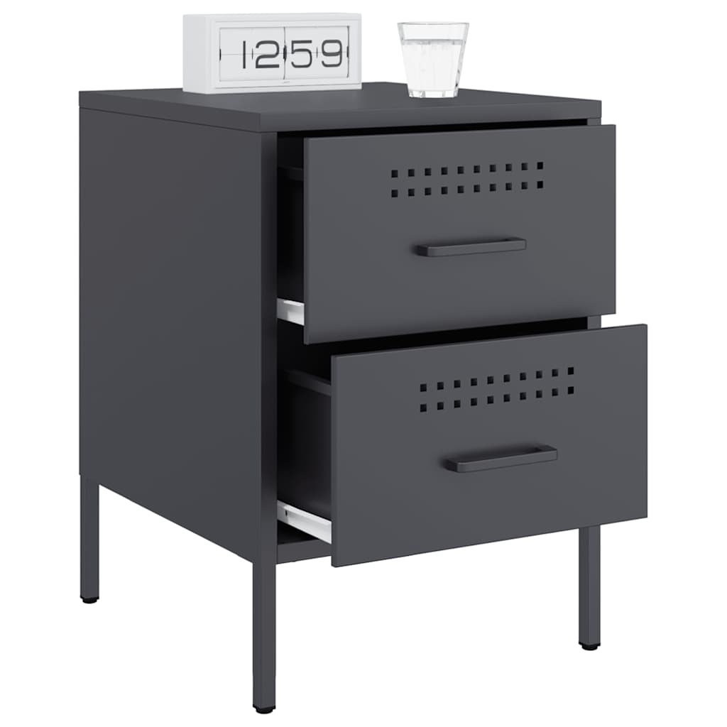 Bedside Cabinets 2 pcs Anthracite 36x39x50.5 cm Steel
